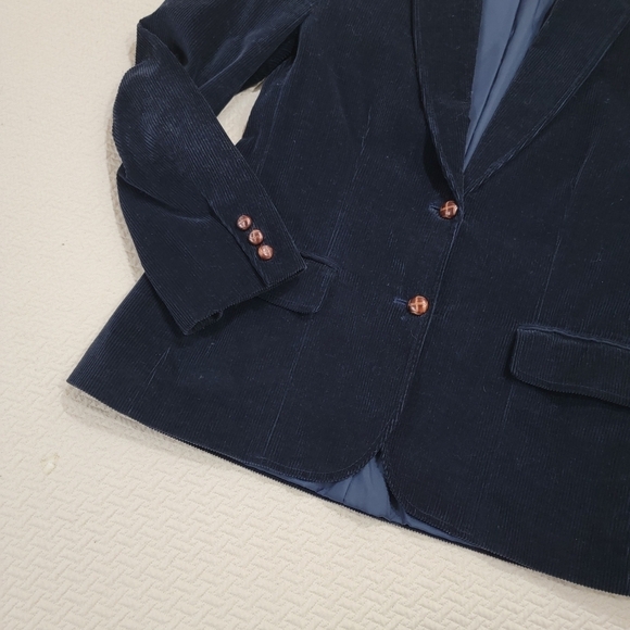 Bridle and Bit Corduroy Jacket Dark Blue Riding Size 11 - Picture 8 of 16